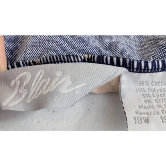 Blair Blue Embroidered Floral One Piece Bathing Suit Swimsuit Women's Size 18W - Picture 3 of 10